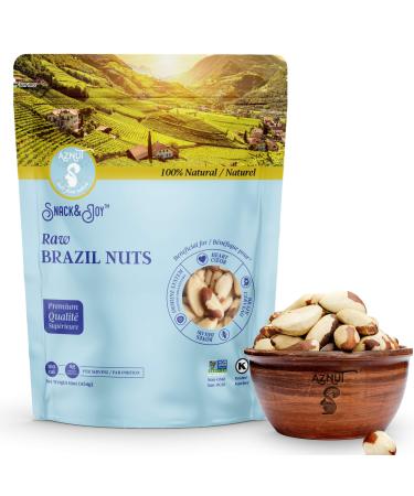 Aznut Brazil Nuts, Compare to Organic, Raw Shelled, Gluten Free and Vegan, 100% Natural Premium Quality Super Food, Fresh and Crunchy, Kosher Certified (Raw, 1 LB) Raw 1 Pound (Pack of 1)