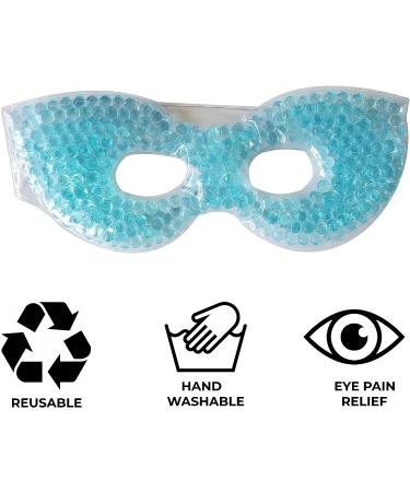 Soothing Face Mask with Flexible Gel Beads - Cold Compress for Stress Relief, Swelling, Headaches - Blue, Reusable - Buy Online on GoSupps.com