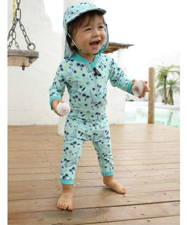 weVSwe Baby Toddler Boy Swimsuit UPF 50+ Sun Protection Rash Guard with Crotch Zipper | 0-3 Years | Surfboard Design - Buy Online on GoSupps.com