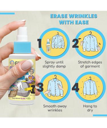 Shop Grandma's Secret Wrinkle Remover Spray - Effective Wrinkle Release & Fabric Refresher Toxin-Free | 16 oz & Travel Size Combo for International Shipping - Buy Online on GoSupps.com