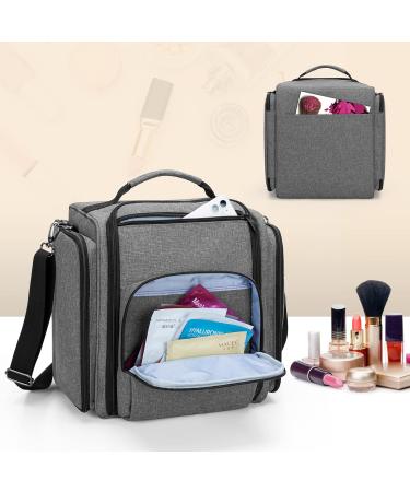 BAFASO Gray Travel Makeup Bag | Cosmetic Organizer for Women & Makeup Artists | Beauty Accessories Pouch - Buy Online on GoSupps.com