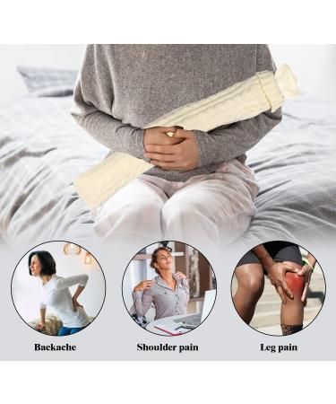 HomeWit 2L Long Hot Water Bottle - Super Soft Chenille Cover & Cotton Cover - Ideal Neck Heat Therapy - Champagne Color - Buy Online on GoSupps.com