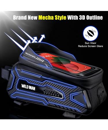 Chiclew Waterproof Bicycle Pocket Frame Bag - Mecha-Style Handlebar Storage with Sun Visor & Touchscreen for Smartphones - M30 Black - Buy Online on GoSupps.com