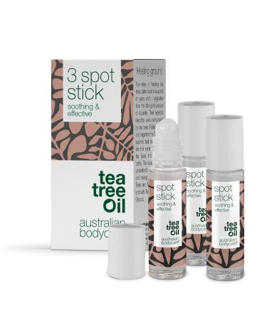Australian Bodycare Spot Stick |Pimple pencil with tea tree oil |Tea Tee Tree Oil Anti Pickel Stift |Also for care for acne |100% vegan |Get rid of the pimple & after expressing |3 x 9 ml of tea tree oil 9 ml (3 pack) - Buy Online on GoSupps.com