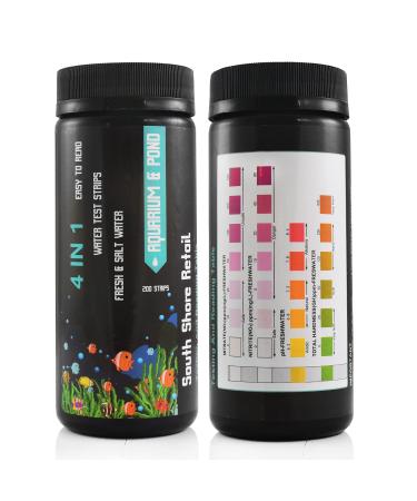 200 Aquarium Test Strips - for Fish Tank or Pond - Lowest Price Per Strip On Amazon! - High Accuracy - Tests for Nitrate, Nitrite, PH, and Water Hardness - Aquarium Water Test Kit