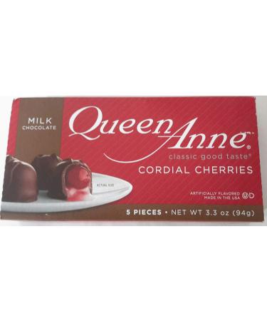 Queen Anne Cordial Cherries 1box 5 Ct 3.3 Oz