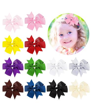 Sibba 3 Inch Easter Party Bow Clips 12 Pcs, Multi-colored Fabric Ribbons Grosgrain Headpiece for Women, Girls, Toddlers, Kids - Kawaii Alligator Barrettes for Casual Wear - Buy Online on GoSupps.com