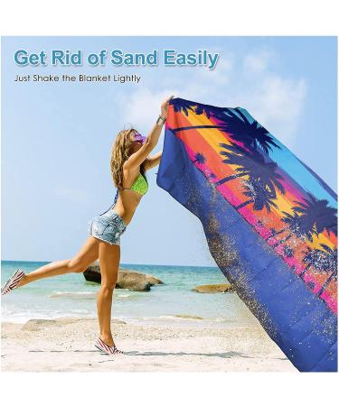 BeeGreen Sandproof Beach Blanket with Corner Pockets & 4 Stakes Lightweight for Vacation Travel Camping Blue Tree - Buy Online on GoSupps.com
