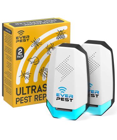 Ultrasonic Pest Repeller Plug in 2 Pack- Electronic Insect Control Defender - Roach Bed Bug Mouse Rodent Mosquito - Indoor Reject Repellent - for Cockroach Ants Mice Fly Rat Bedbug Spider Squirrel Color91