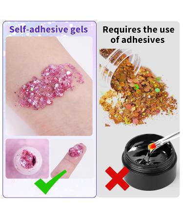 Jewan Body Glitter Gel - 4 Pieces of Chunky Glitter for Hair Face & Body | Festival Makeup & Party Essentials - Buy Online on GoSupps.com