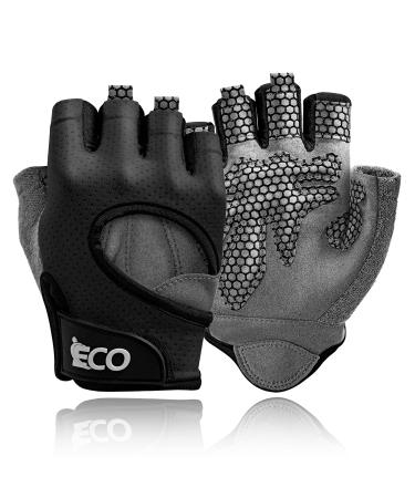 iECO Fitness Gloves Training Gloves for Strength Training Bodybuilding Weight Training Crossfit Women&Men L Black