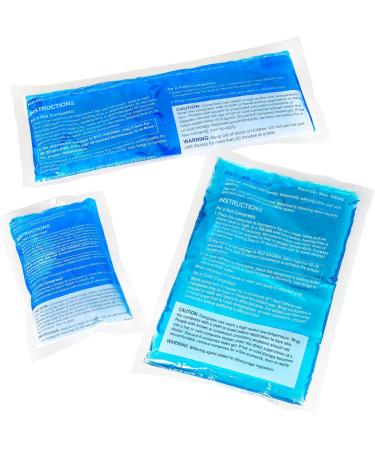 Flexible Gel Ice Packs for Injuries - 3-Pack Reusable Cold Packs in Different Sizes for Shoulder, Knees, Back & Neck - Buy Online on GoSupps.com