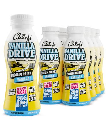 Chiefs Milk Protein Drink avec 26 g de prot ines et BCAA Shake riche en prot ines et faible en glucides sans lactose et sans sucres ajout s 8 x 330 ml (Vanilla Drive)