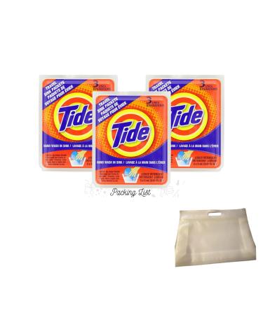 Tide Sink Travel Packets 3 Packs(3 Ct Each) Bundle With Clear Toiletry Bag And Packing List 11 In 1 Travel Essentials Kit