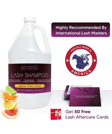 SecretsID Professional Eyelash Extension Lash Shampoo 1 Gallon - Citrus Foaming Cleanser for Salon Use - Buy Online on GoSupps.com