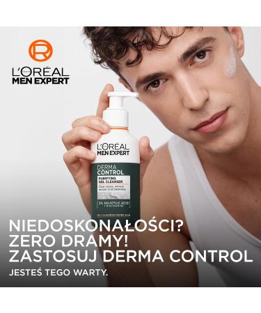 L'OREAL POLAND BALTICS LOr al Paris Men Expert Derma Control Facial Cleanser Gel Cleanser with Niacinamide 260 ml - Buy Online on GoSupps.com