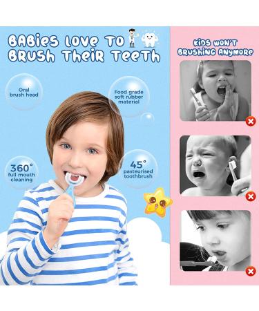U-Shaped Kids Toothbrush 4 Pack - Soft Silicone Brush Head - 360 Oral Cleaning Design - Ages 2-6 - Buy Online on GoSupps.com