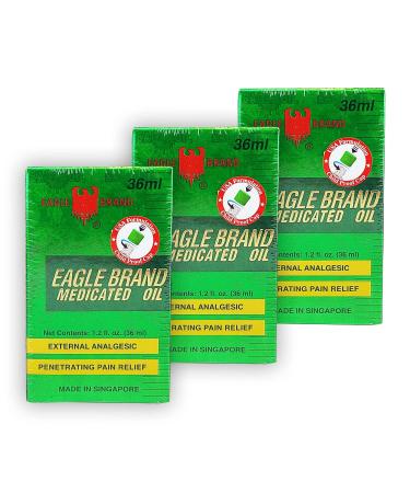 EAGLE BRAND MEDICATEED Oil 36mL 1.2 fl oz. External ANALGESIC PENETRATING Pain Relief (3)