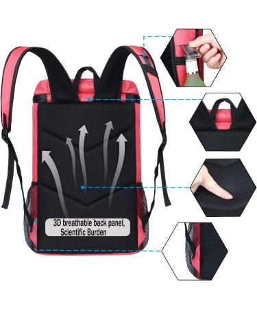Forich Waterproof Soft Cooler Backpack - Insulated Leak Proof Portable Bag for Work, Travel, Beach, Camping - Watermelon Red - Buy Online on GoSupps.com