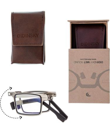 Didinsky Fold-Up Reading Glasses for Men & Women - Presbyopia Glasses with Blue Light Protection 5 Graduations Metal Frames - Graphite 2.0 - Buy Online on GoSupps.com