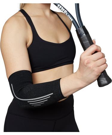 RiptGear Elbow Brace for Tendonitis, Tennis & Golfers Elbow - Large Black Compression Sleeve for Men and Women (1 Pack) - Buy Online on GoSupps.com