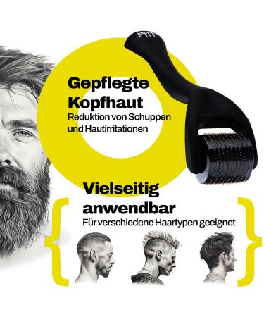 Buy Bart Roller Kohliti | Matt Black Dermaroller | 0.5mm Titanium Needles for Beard & Hair Growth | Achieve Even Complexion - Buy Online on GoSupps.com