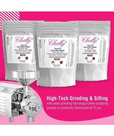 Chelly Superior Sculpting Powder - Professional Acrylic Nail System Clear Blush Pink Medium Pink 16 oz 454 g (Clear) - Buy Online on GoSupps.com