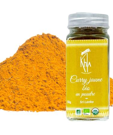 Khla - Organic Yellow Curry Powder 50g - Gentle Non Spicy Curry Blend - Cooking & Baking Ingredient - Indian Curry Thai - Tur