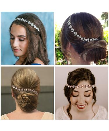 SWEETV Rhinestone Bridal Headpiece - Silver Wedding Headband for Bride, Bridesmaid, Flower Girl - Buy Online on GoSupps.com
