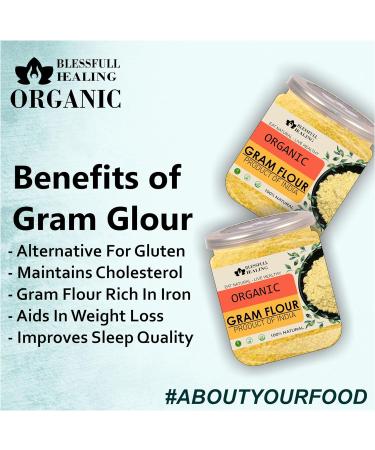Blessfull Healing Organice Gram Flour 1 lb (453 Gram) - Buy Online on GoSupps.com