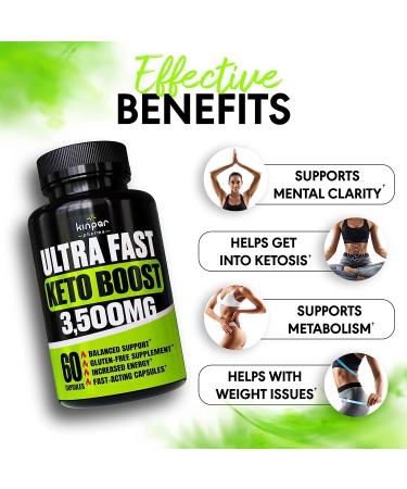 Kinpar Pharma Complete Keto Pills - Advanced Weight Management & Energy Support - Keto Fast Exogenous Ketones Supplement - 120 Capsules - Black - Buy Online on GoSupps.com