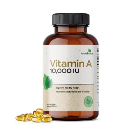 Futurebiotics Vitamin A 10,000 IU Premium Non-GMO Formula Supports Healthy Vision & Immune System and Healthy Growth & Reproduction, 250 Softgels