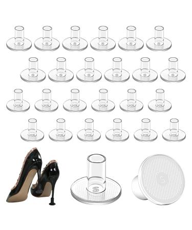 High Heel Grass Protectors-12 Pairs 2 Sizes Heel Sink Stoppers & Heel Repair Caps Non-Slip Heel Cover Protectors for Walking on Grass Gravel Wetlands (XS S-Clear)