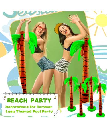 2 Pack 40 Inch Inflatable Palm Trees - Tropical Coconut Tree Decorations for Summer Beach & Hawaiian Parties - Buy Online on GoSupps.com
