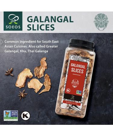 Soeos Galangal Slices 6oz | Non-GMO Verified | Kosher Certified | Authentic Alpinia Galanga from Vietnam | Ideal for Tom Yum and Tom Kha Soups - Buy Online on GoSupps.com