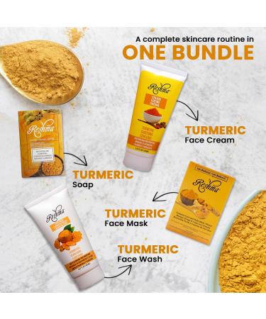 Reshma Beauty Turmeric Gold Skincare Bundle Face Wash Cream Face Mask and Soap Good for All Skin Types Cruelty-Free For Daily Use Pack of 4 - Buy Online on GoSupps.com