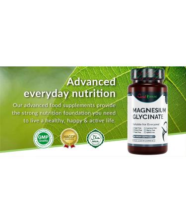 Premium Quality Natural Magnesium Glycinate 500mg Vegan Capsules - 100 Count - Highest Bioavailability - Unflavoured - Buy Online on GoSupps.com
