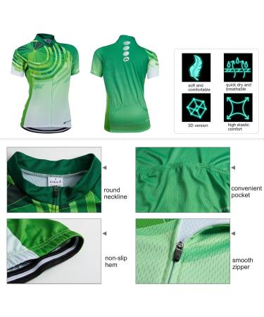 Buy Women's Breathable Fast-Drying Bicycle Jersey Set | Outdoor Short-Sleeved Cycling Shirt & 3D Gel Padded Shorts in Green Lemon - XL | International Shipping Available - Buy Online on GoSupps.com