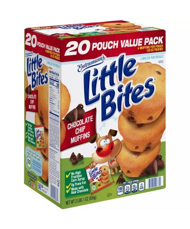 Entenmann's Little Bites Chocolate Chip Muffins - No High Fructose Corn Syrup - Moist and Delicious Snack - 20 Pack - 1 Box - Buy Online on GoSupps.com