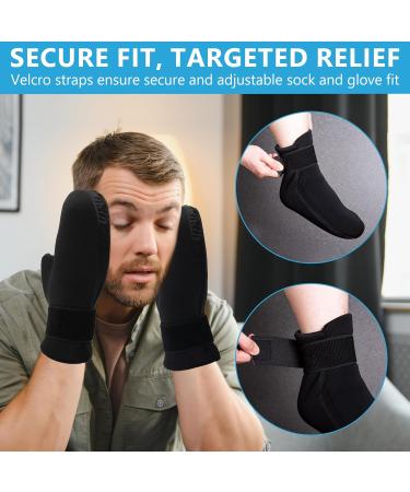 Tilcare Cold Therapy Set - Reusable Gel Foot Cooling Cold Cap & Ice Gloves for Chemotherapy Neuropathy | Chemo Care Package for Men & Women - Buy Online on GoSupps.com