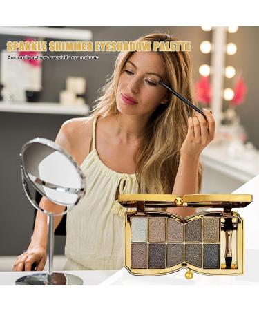 10 Colors Glitter Eyeshadow Pallet Shimmer Colorful Eyeshadow Palette Makeup Diamond Bright Makeup Shimmery Highly Pigmented Waterproof Long-lasting Sweatproof Practice Make Up - Buy Online on GoSupps.com