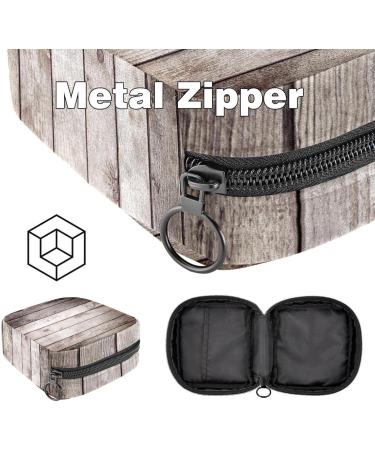 Menstrual Pad Bag with Zipper | Stylish Tampon & Napkin Pouch for Women & Girls - Eco-Friendly Wooden Design - Buy Online on GoSupps.com