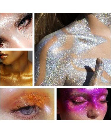 NewBang Body Glitter Spray Set - Silver, Gold, Pink Shimmer Highlighter Loose Powder - for Body, Face, Hair, Clothes, Nails - Includes Empty Spray Bottle - Buy Online on GoSupps.com