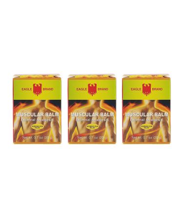 Eagle Brand Muscular Balm External Analgesic Warming Pain Relief 0.7oz x 3 (Pack of 3)