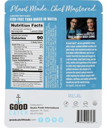 Good Catch Plant-Based Fish Free Tuna in Water - 3oz Pouch | Vegan & Sustainable - Buy Online on GoSupps.com