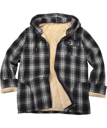 Buy Hanxiulin Oversized Plush Hoodie Jacket - Men's Warm Winter Coat Lightweight Quilted Transition Outerwear - Black XL - Buy Online on GoSupps.com