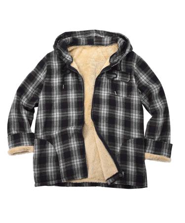 Hanxiulin coat plush jacket hoodie jacket oversize winter coat men warm winter jacket on both sides transition jacket lightweight quilted transition jacket coat outerwear winter coat plush jacket black XL