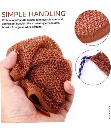 IWOWHERO 1 Set Bath Towel Exfoliating Body Scrubber Loofah Back Brush Bath Washing Towels Sponge Nylon Brown - Buy Online on GoSupps.com