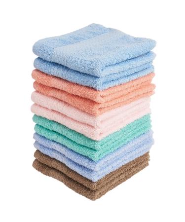 Luxurious Washcloths  Set of 12  Size 13 x 13  Thick Loop Pile Washcloth  Absorbent and Soft 100% Ring-Spun Cotton Wash Cloth  Lint Free Face Towel  Wash Cloths Perfect for Bathroom
