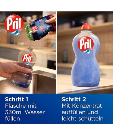 Pril Mix & Clean Concentrate Hand Dishwashing Detergent 12x120ml | 82% Less Plastic Powerful Fat Removal Effective in Cold Water - Buy Online on GoSupps.com